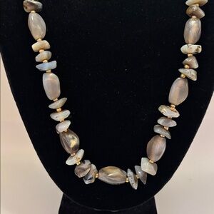 🟢Agate Necklace Polished Brown & Gray Vintage